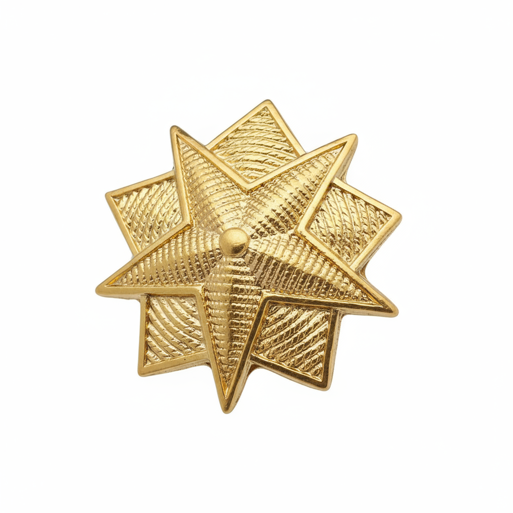 Distintivo Metálico Estrella 10 Puntas Dorada