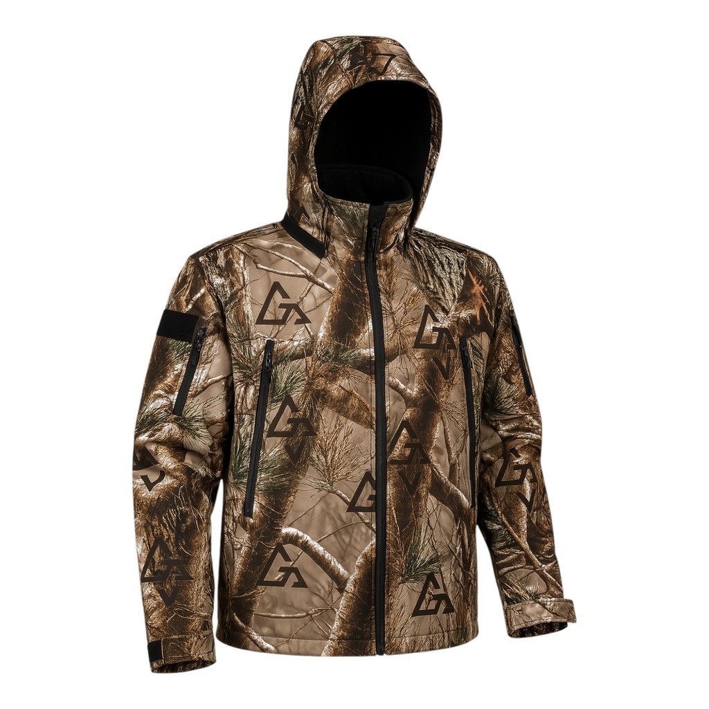 Campera Táctica Softshell Tri Capa Capucha Camuflada