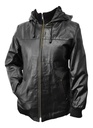 Campera de Cuero Clásica con Capucha Mujer