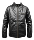 Campera de Cuero Clásica con Cierre Frontal Hombre