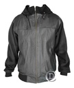 Campera de Cuero Combinada Gamuza Hombre