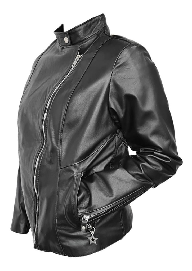 Campera de Cuero Rockera Mujer