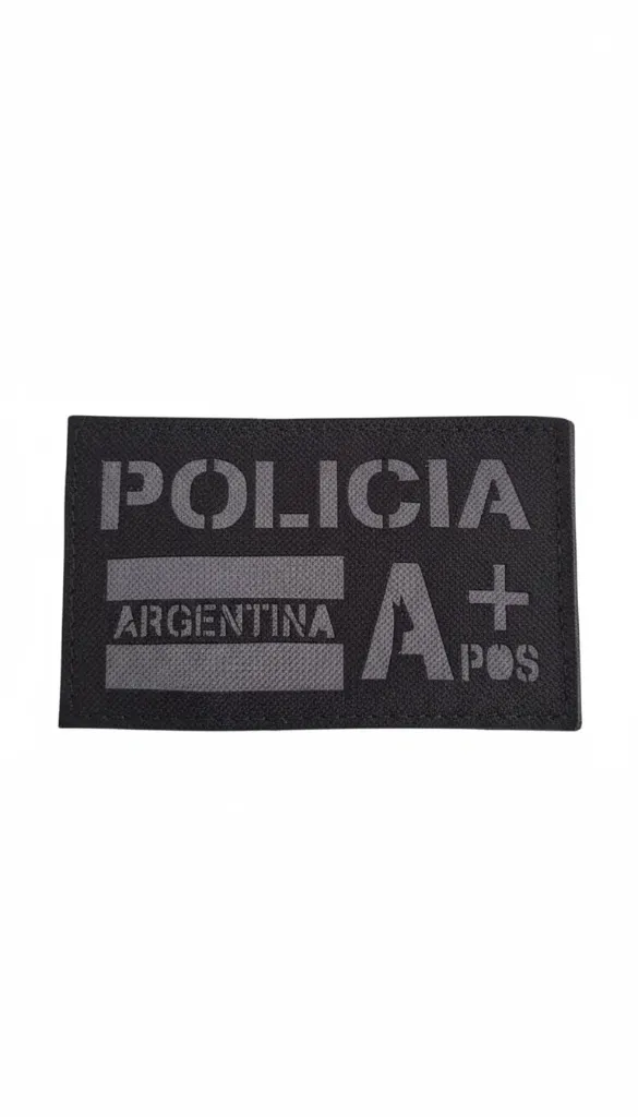 [DI0190014GRIAPO] Parche Laser Cut Policía con Bandera y Grupo Sanguíneo