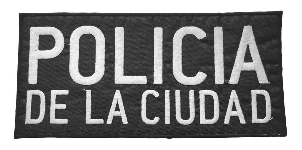 [DI0241001NEG] Parche Espalda Bordado Policia de la Ciudad (Negro)