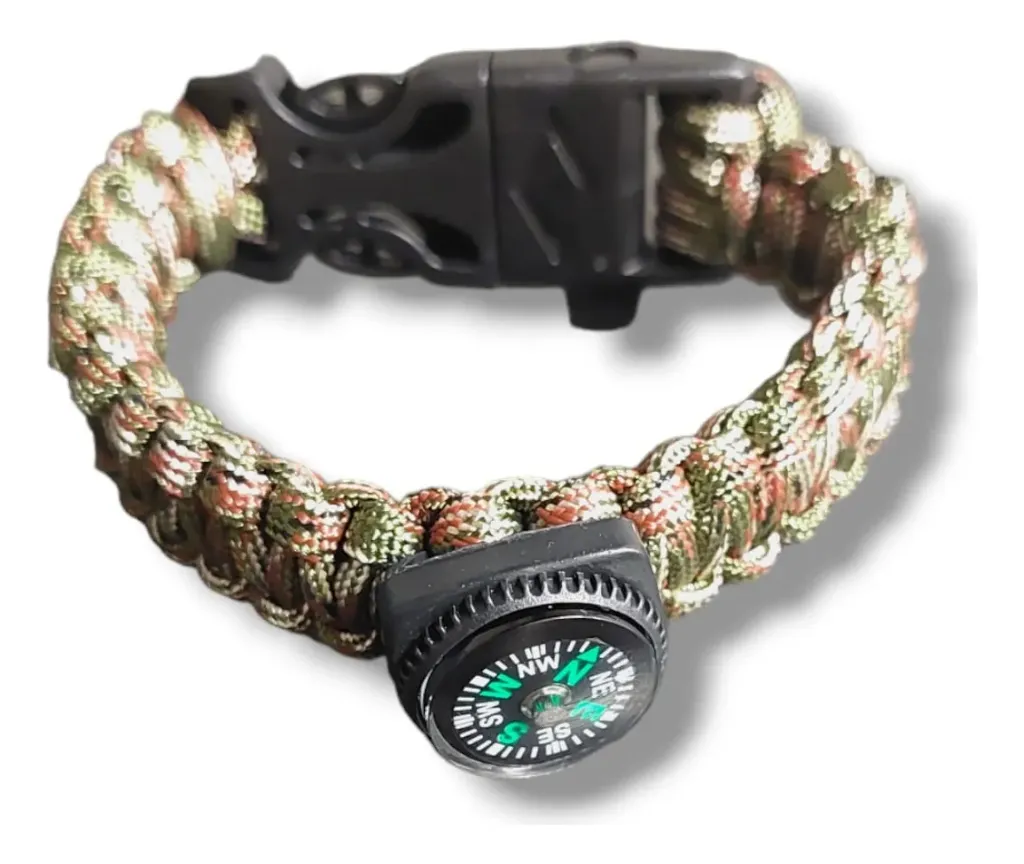 Pulsera Supervivencia Brujula Pedernal