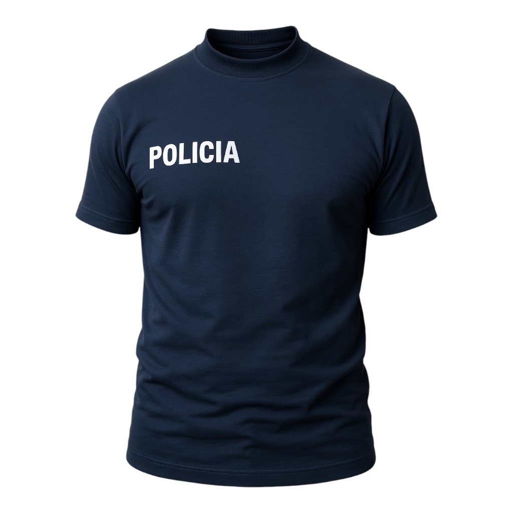 [IN0490002AZU2XS] Remera Estampada Policía Reflectiva Manga Corta (XXS)