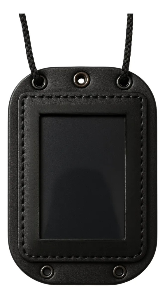 [EQ0340001NEG] Porta Credencial de Cuero Collar