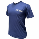 Remera Estampada de Policía Manga Corta