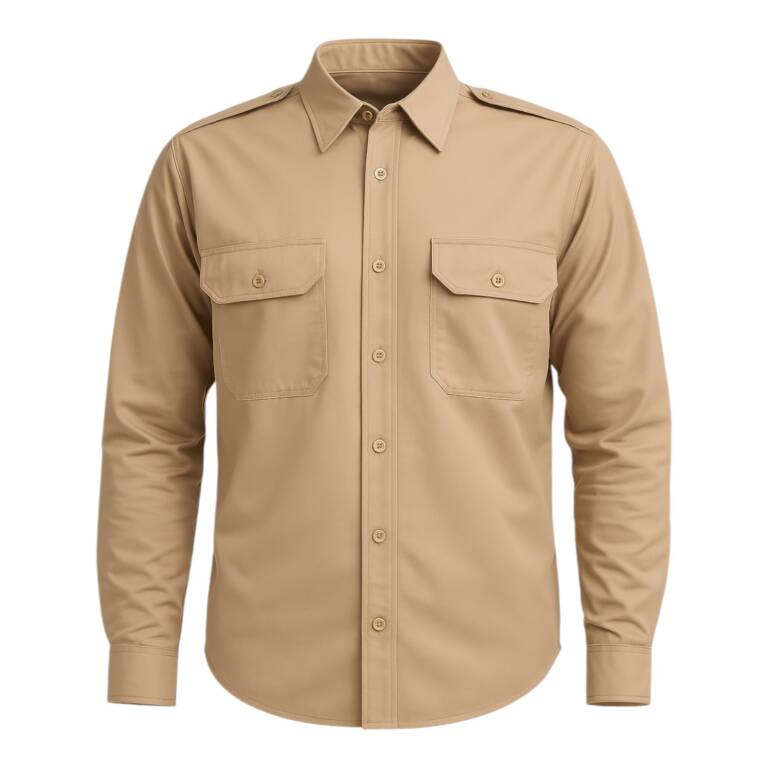 [IN0062100ARE38] Camisa Uniforme de Algodón Batista M/L (Arena, 38)